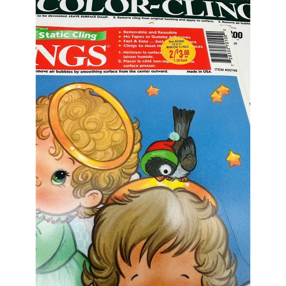 VTG Color-Clings Christmas Winter Holiday Static Cling Window Decorations 1996 - Picture 8 of 16